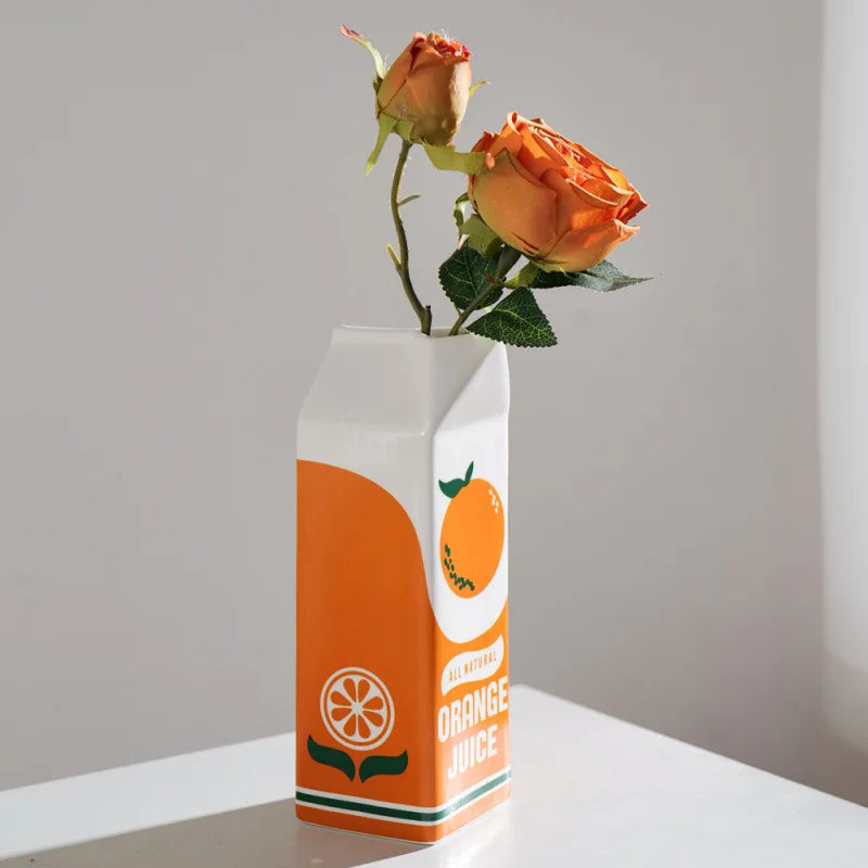 Ceramic Vases, Creative Oranges Fruits Ceramic Utensils Home Decor Living Room Flower Planters Hydroponic Vases Home Ornaments