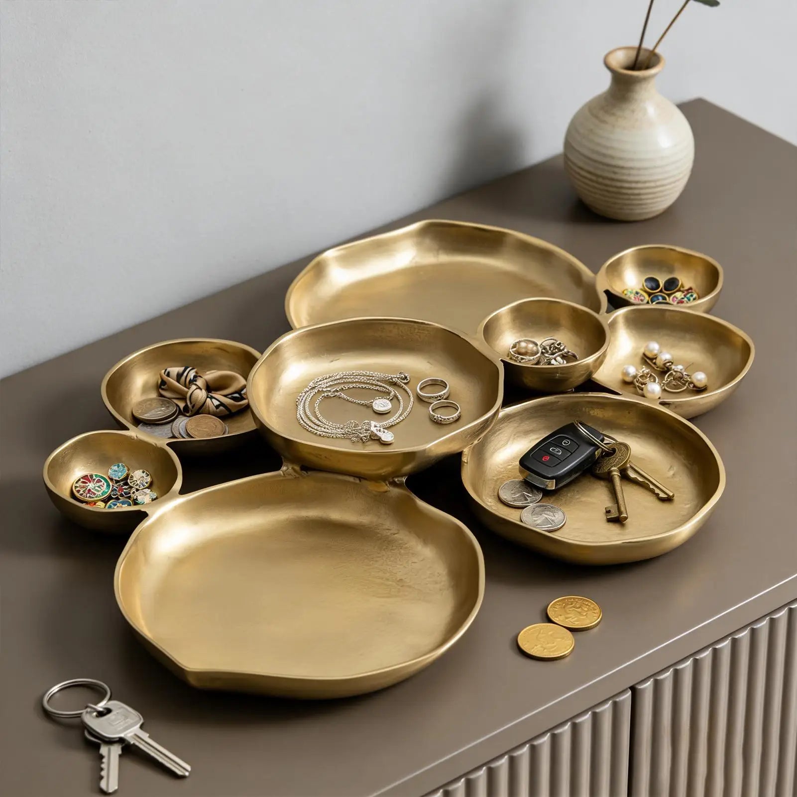 9-Grid Plate Decorative Dessert Plate 9pcs Cluster Serving Bowls Multi Bowl Platter With Compartments For Fruit Candy Meals
